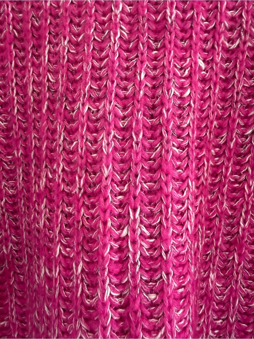 Pilcro Hot Pink Chunky Ribbed Mock Neck Sweater  Large - Picture 2 of 10
